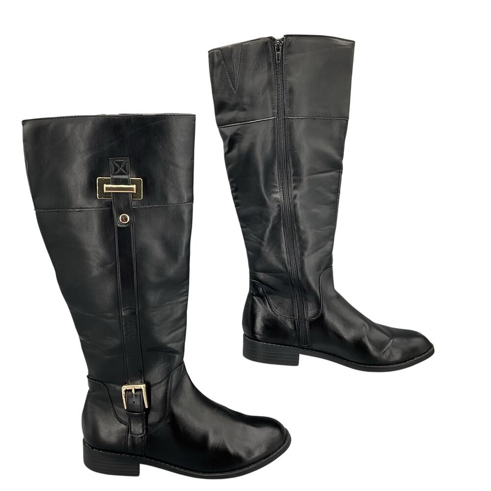 Karen Scott Women’s Edenn Buckled Riding Boots Black Size 6.5M